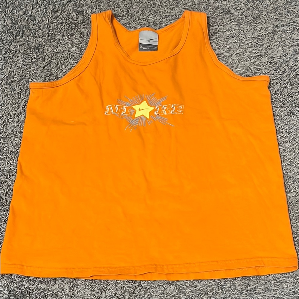 Nike Orange Athletic Tank Top Sporty Design